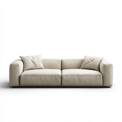 Canapé 3 places en tissu 205x100x78 cm - beige - design moderne pour salon-Homelyio