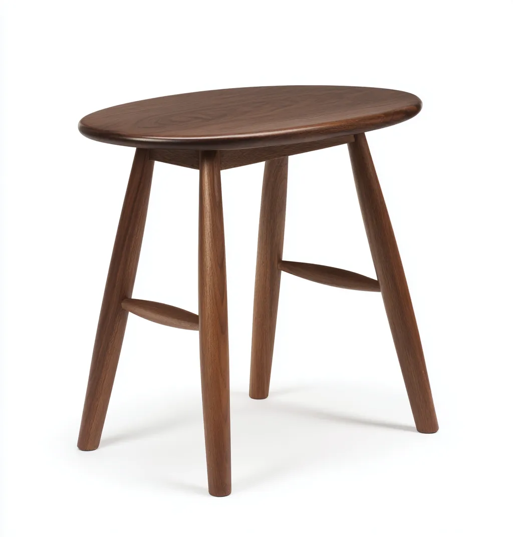 Tabouret en bois 40x35x45 cm - noyer - style moderne pour salon-Homelyio