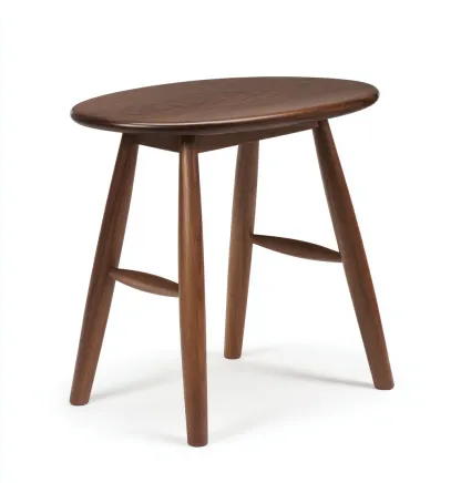 Tabouret en bois 40x35x45 cm - noyer - style moderne pour salon-Homelyio