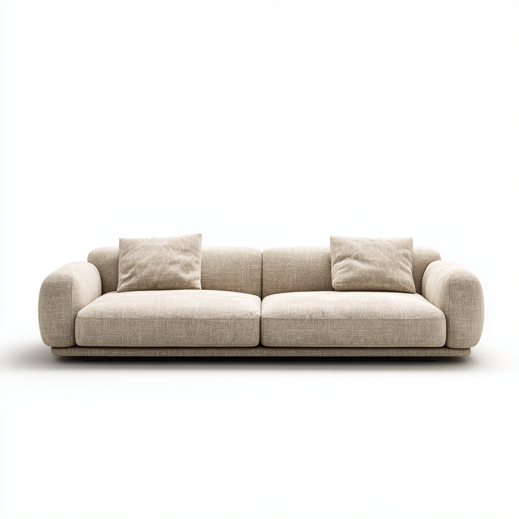 Canapé 3 places en tissu 225x100x78 cm - beige - design contemporain pour salon-Homelyio