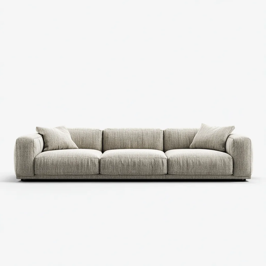 Canapé 3 places en tissu beige 230x95x80 cm - style contemporain pour salon-Homelyio