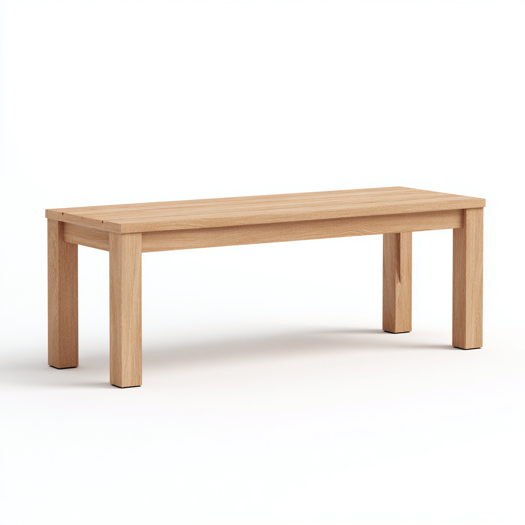 Banc de jardin en bois massif 175x40x45 cm - chêne clair - style contemporain-Homelyio
