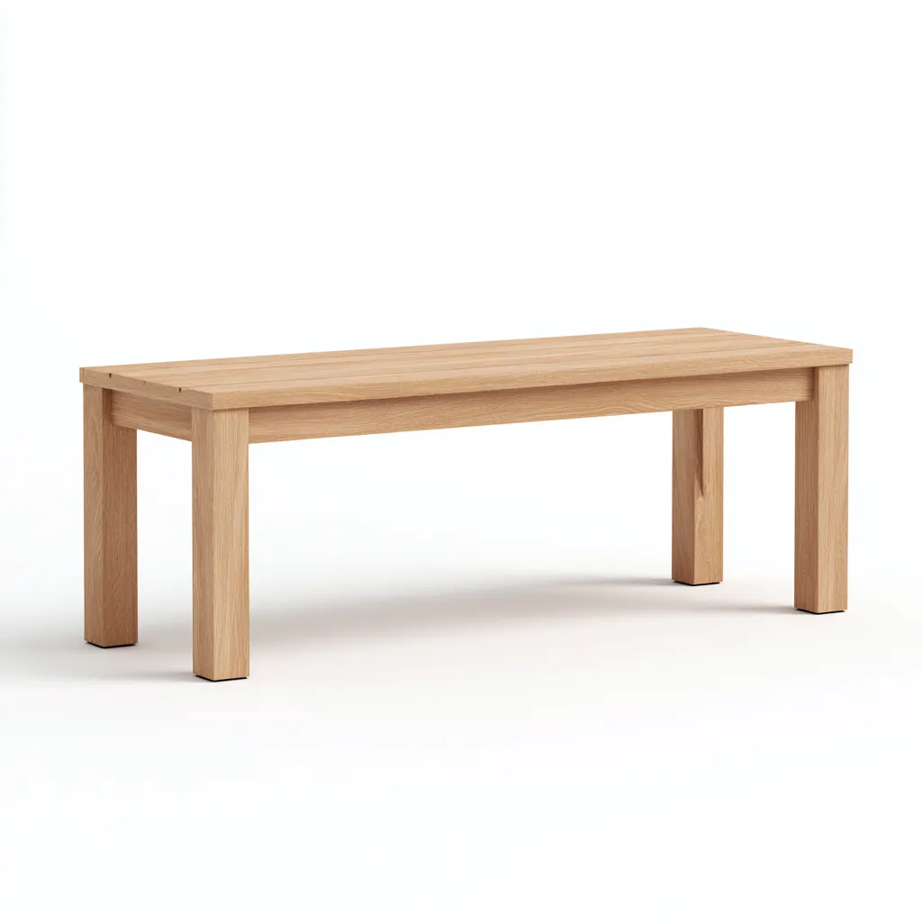 Banc de jardin en bois massif 175x40x45 cm - chêne clair - style contemporain-Homelyio