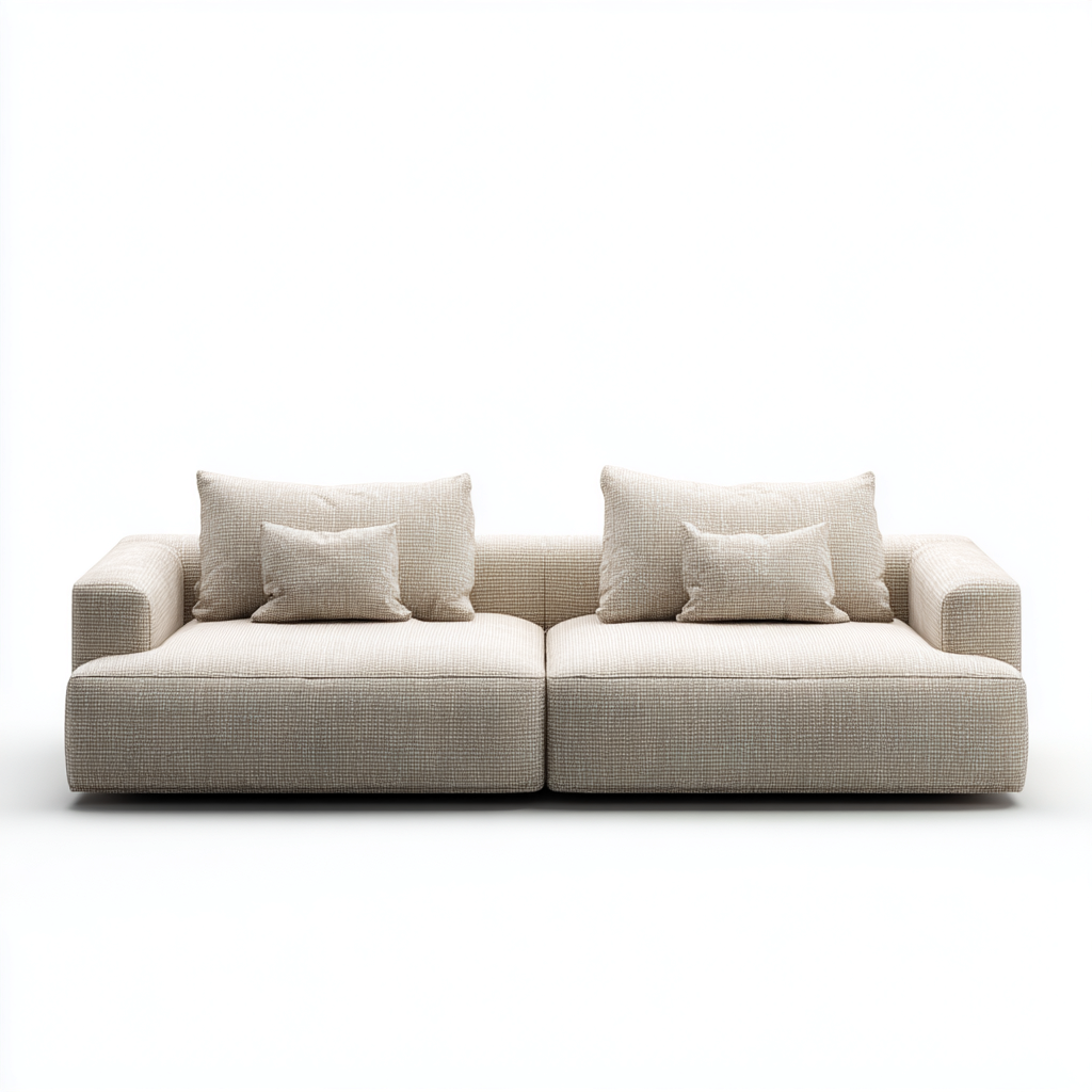 Canapé 2 places en tissu 185x100x82 cm - beige clair - style moderne-Homelyio