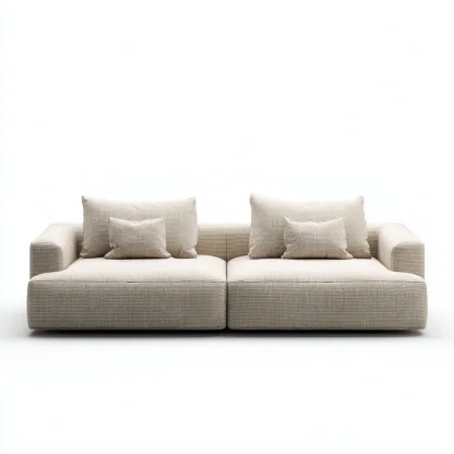 Canapé 2 places en tissu 185x100x82 cm - beige clair - style moderne-Homelyio