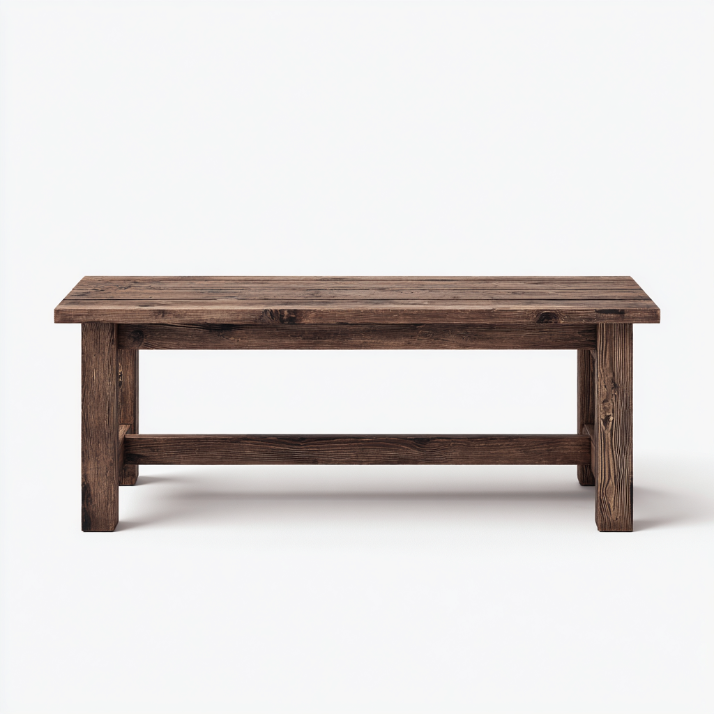 Banc de jardin en bois massif 150x38x45 cm - brun foncé - style rustique-Homelyio