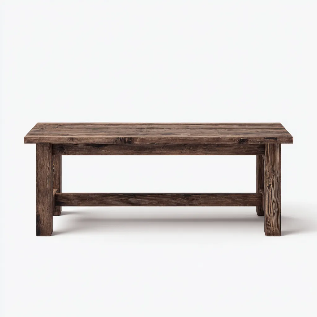 Banc de jardin en bois massif 150x38x45 cm - brun foncé - style rustique-Homelyio