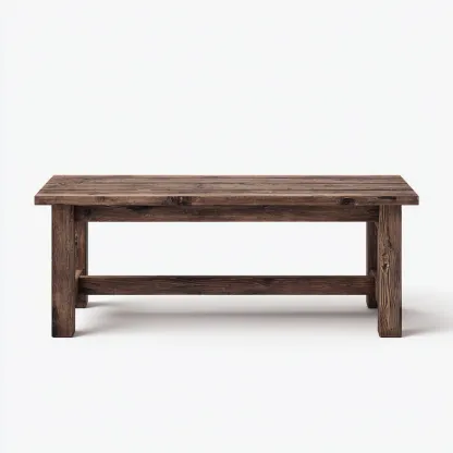 Banc de jardin en bois massif 150x38x45 cm - brun foncé - style rustique-Homelyio