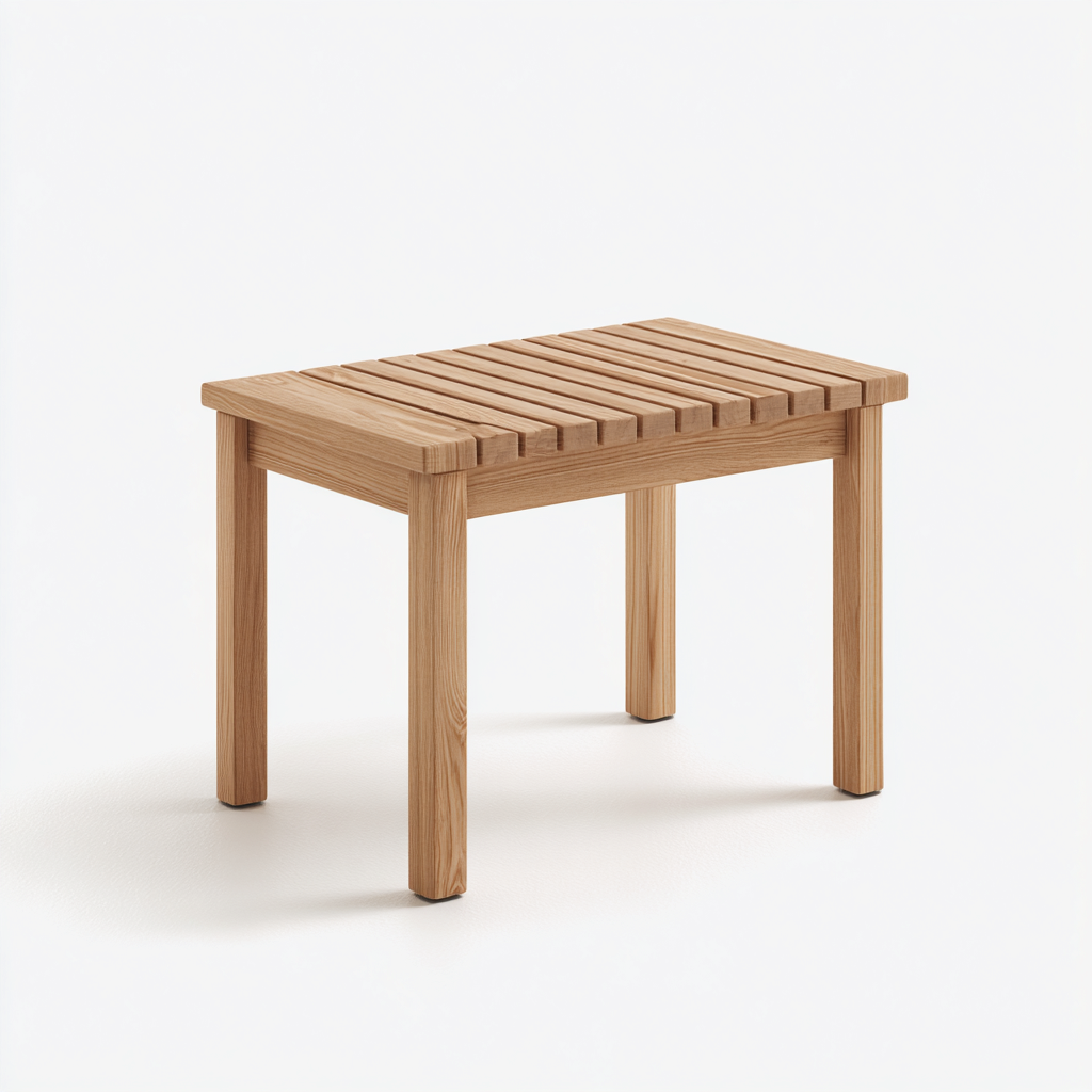 Tabouret en bois naturel 50x35x45 cm - chêne clair - style contemporain pour salon-Homelyio