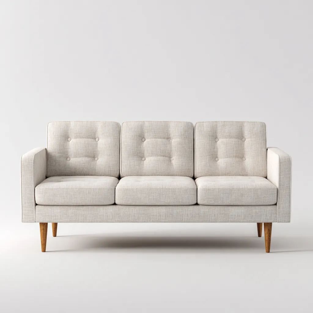 Canapé 3 places en tissu 200x85x90 cm - beige - pour salon - style scandinave contemporain-Homelyio