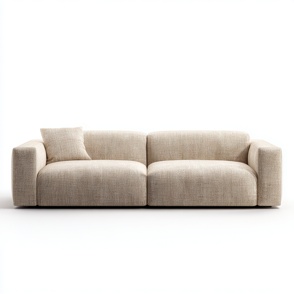 Canapé 3 places en tissu 210x100x78 cm - beige - design moderne pour salon-Homelyio