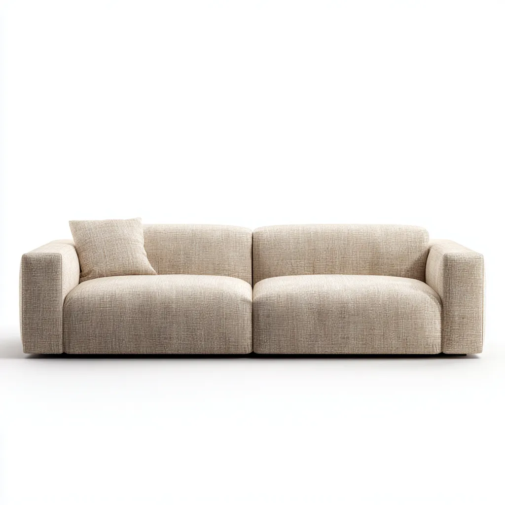 Canapé 3 places en tissu 210x100x78 cm - beige - design moderne pour salon-Homelyio