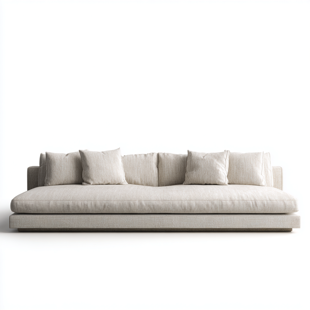 Canapé 3 places en tissu 210x95x85 cm - beige - pour salon - design moderne minimaliste-Homelyio