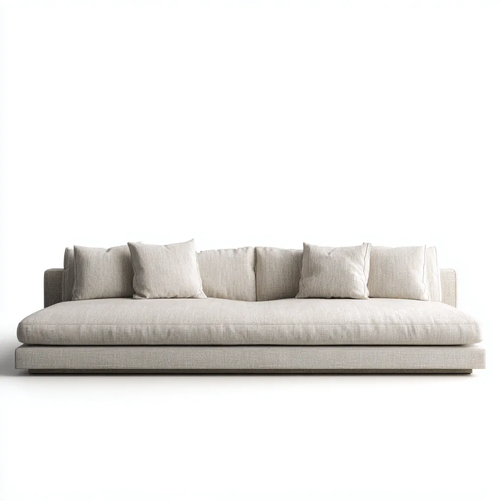 Canapé 3 places en tissu 210x95x85 cm - beige - pour salon - design moderne minimaliste-Homelyio
