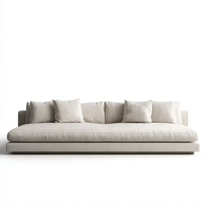Canapé 3 places en tissu 210x95x85 cm - beige - pour salon - design moderne minimaliste-Homelyio