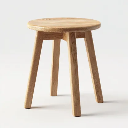 Tabouret rond en bois massif 38x38x45 cm - chêne clair - style scandinave-Homelyio