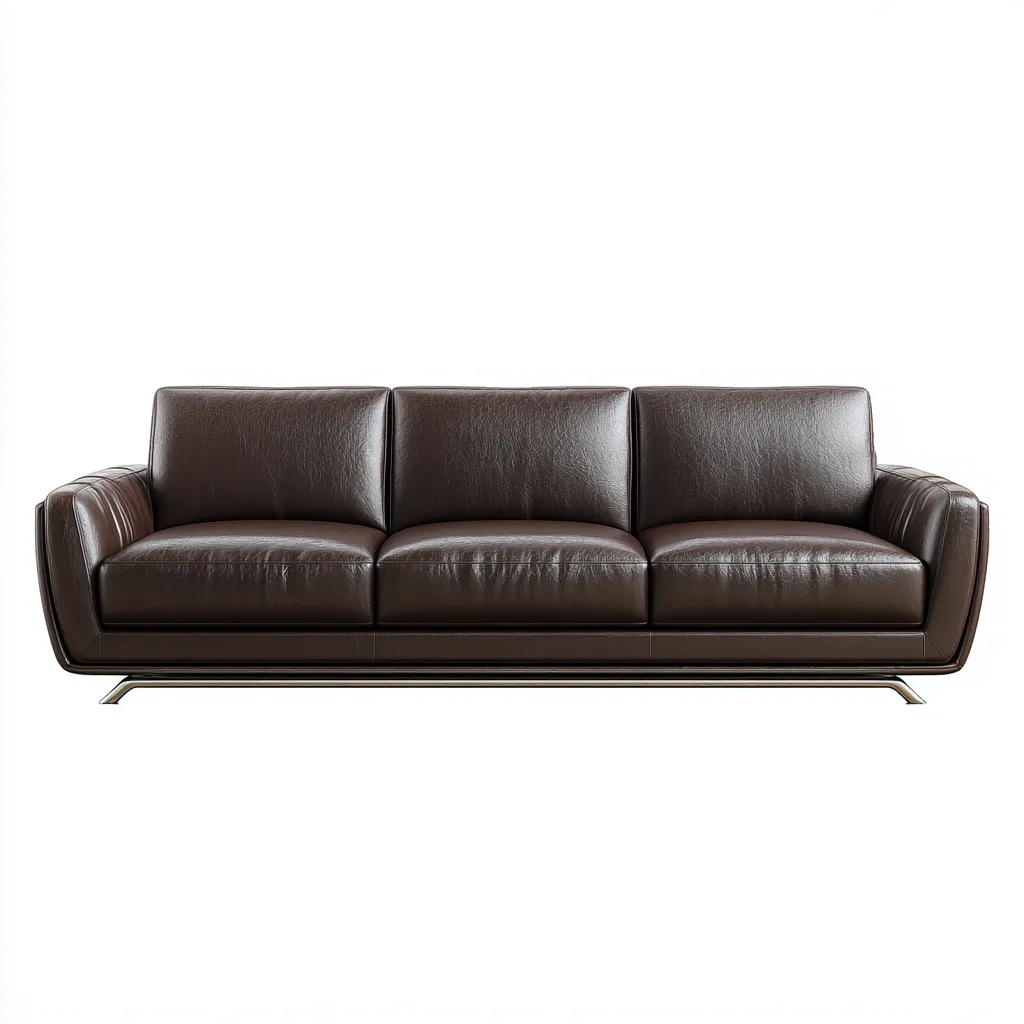 Canapé 3 places en cuir véritable 220x100x85 cm - brun foncé - design moderne pour salon-Homelyio