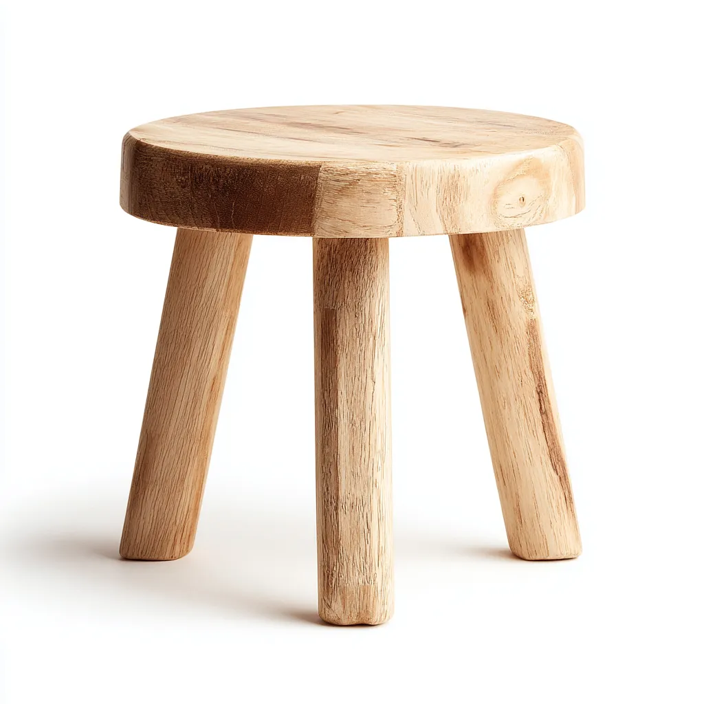 Tabouret en bois 32x32x40 cm - bois naturel - style rustique pour salon-Homelyio