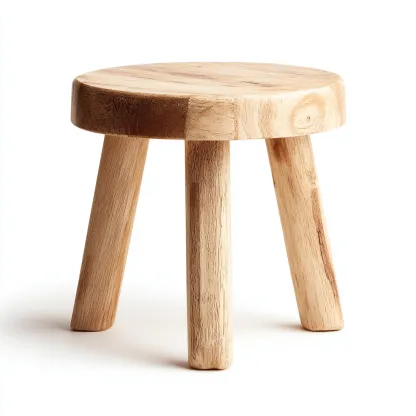 Tabouret en bois 32x32x40 cm - bois naturel - style rustique pour salon-Homelyio