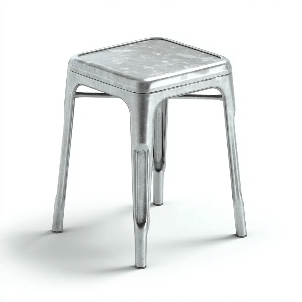 Tabouret en métal 38x38x55 cm - argent - design industriel pour salon-Homelyio
