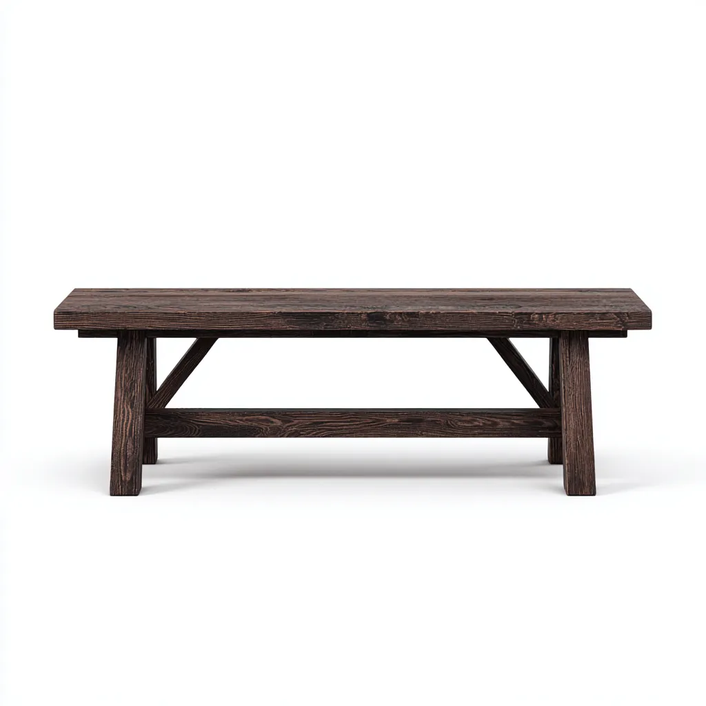 Banc de jardin en bois massif 170x40x45 cm - brun foncé - style rustique contemporain-Homelyio