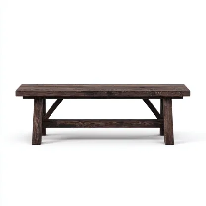 Banc de jardin en bois massif 170x40x45 cm - brun foncé - style rustique contemporain-Homelyio