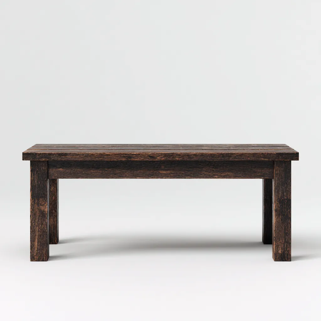 Banc de jardin en bois massif 150x40x45 cm - brun foncé - style rustique-Homelyio