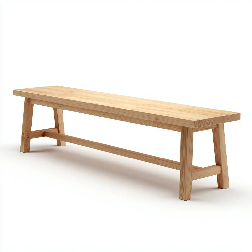 Banc de jardin en bois massif 160x35x45 cm - chêne clair - style rustique contemporain-Homelyio