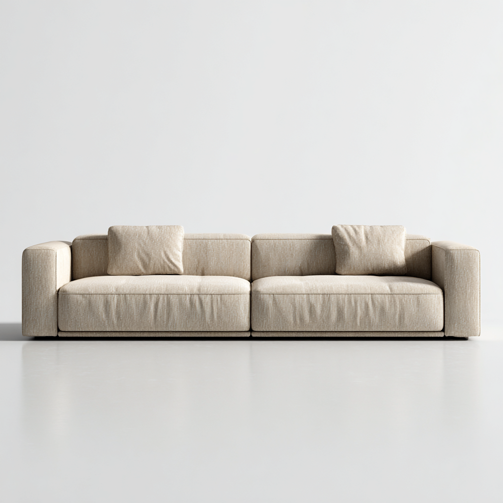 Canapé 3 places en tissu 230x100x80 cm - beige - design minimaliste pour salon-Homelyio