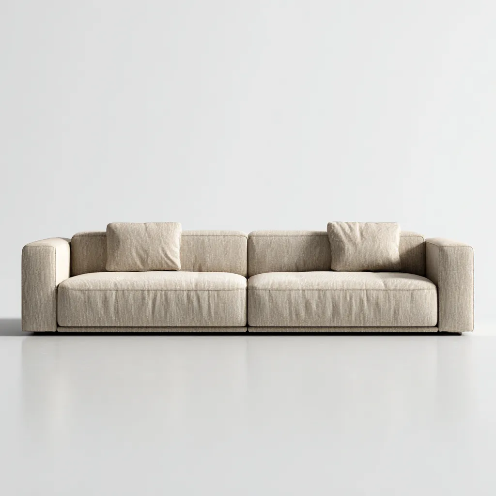 Canapé 3 places en tissu 230x100x80 cm - beige - design minimaliste pour salon-Homelyio