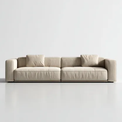 Canapé 3 places en tissu 230x100x80 cm - beige - design minimaliste pour salon-Homelyio