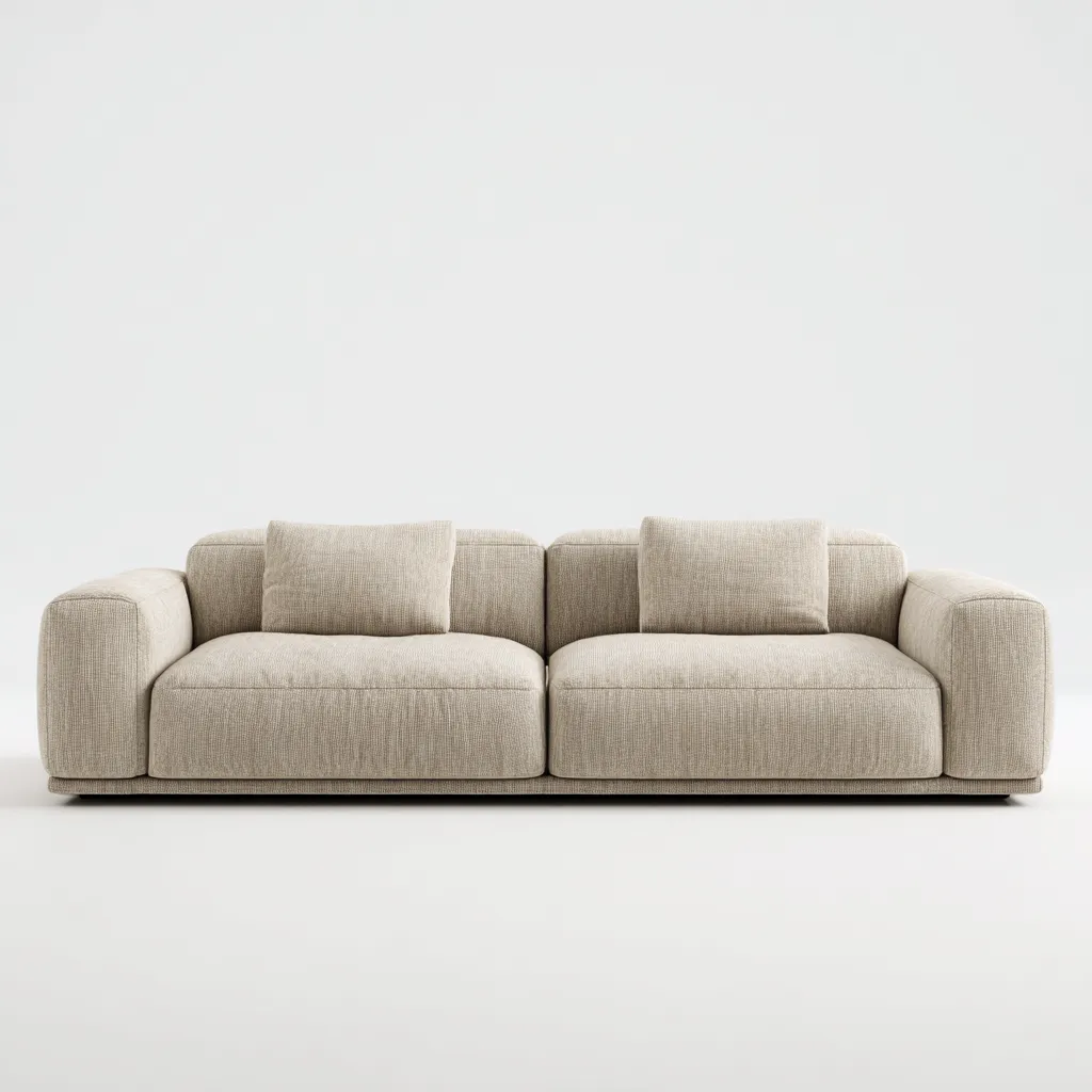 Canapé 3 places en tissu 220x97x82 cm - beige - assise large style contemporain pour salon-Homelyio