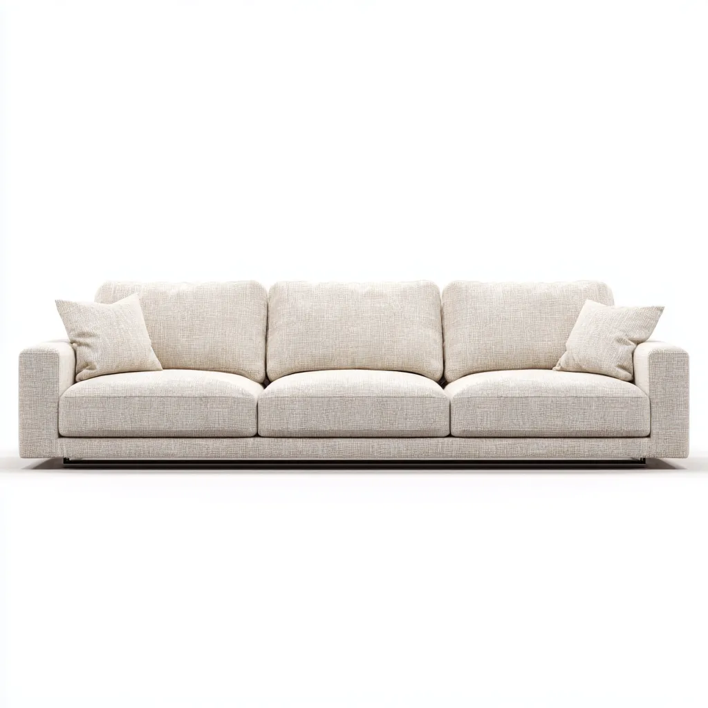 Canapé 3 places en tissu 228x96x86 cm - beige clair - assise profonde style contemporain pour salon-Homelyio