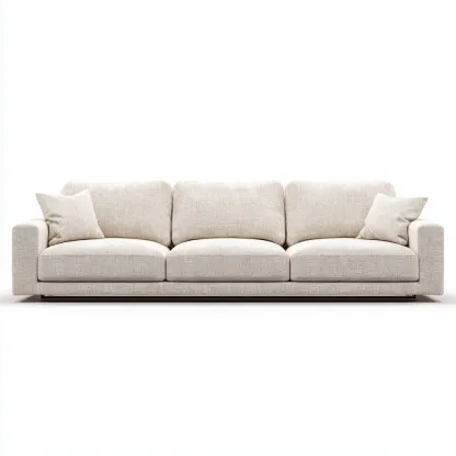 Canapé 3 places en tissu 228x96x86 cm - beige clair - assise profonde style contemporain pour salon-Homelyio