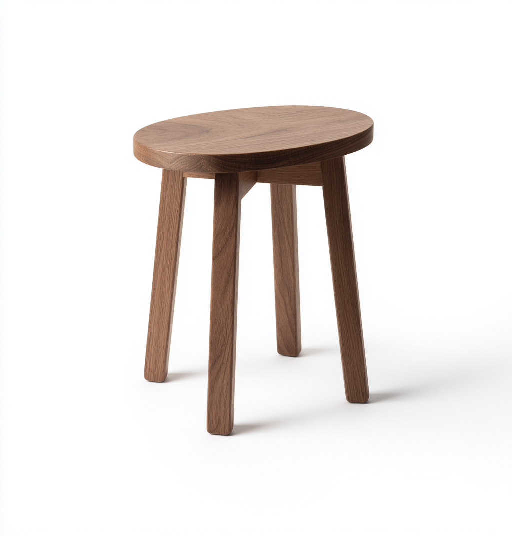 Tabouret en bois massif 38x34x45 cm - noyer - style contemporain pour salon-Homelyio