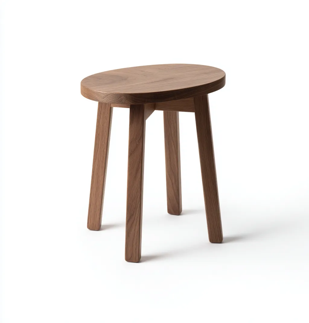Tabouret en bois massif 38x34x45 cm - noyer - style contemporain pour salon-Homelyio