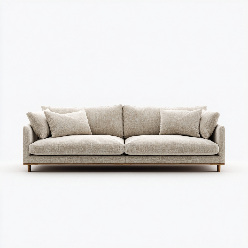 Canapé 3 places en tissu 225x95x85 cm - beige - design contemporain pour salon-Homelyio