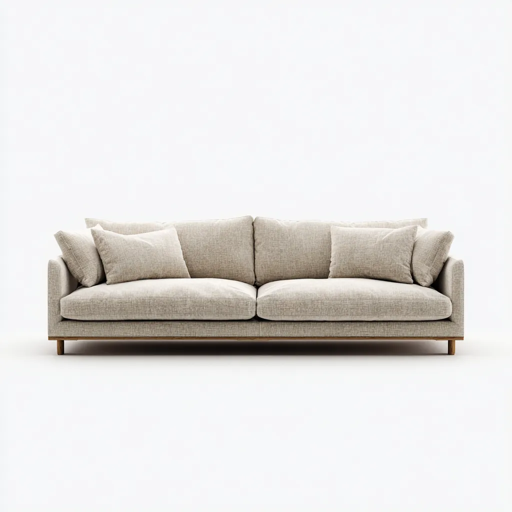 Canapé 3 places en tissu 225x95x85 cm - beige - design contemporain pour salon-Homelyio