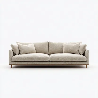 Canapé 3 places en tissu 225x95x85 cm - beige - design contemporain pour salon-Homelyio