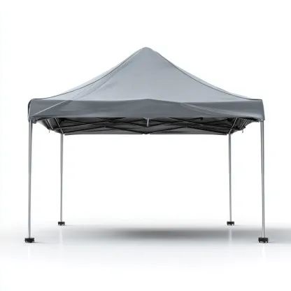 Tonnelle de jardin pliable en acier avec toit en toile polyester 300x300x260 cm - gris - résistante et facile à installer-Homelyio