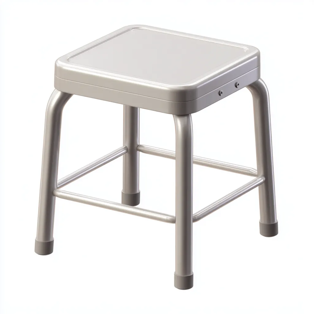 Tabouret en métal 38x38x45 cm - argent - style moderne pour salon-Homelyio