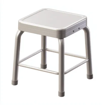Tabouret en métal 38x38x45 cm - argent - style moderne pour salon-Homelyio