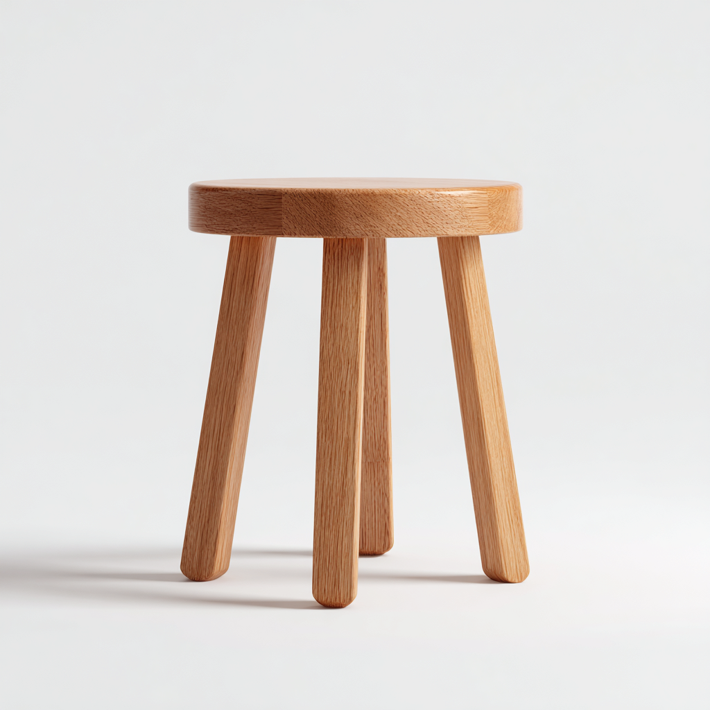 Tabouret en bois 35x35x45 cm - bois naturel - style minimaliste pour salon-Homelyio