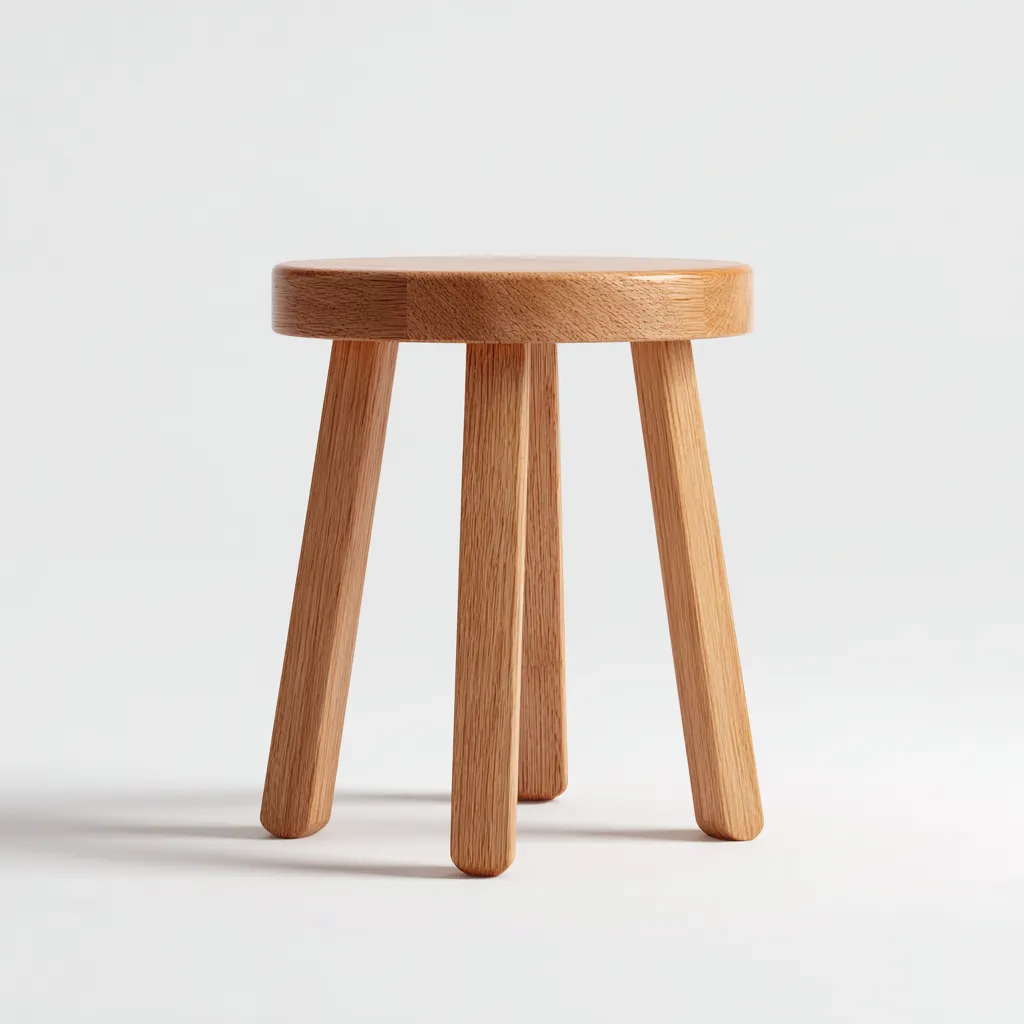 Tabouret en bois 35x35x45 cm - bois naturel - style minimaliste pour salon-Homelyio