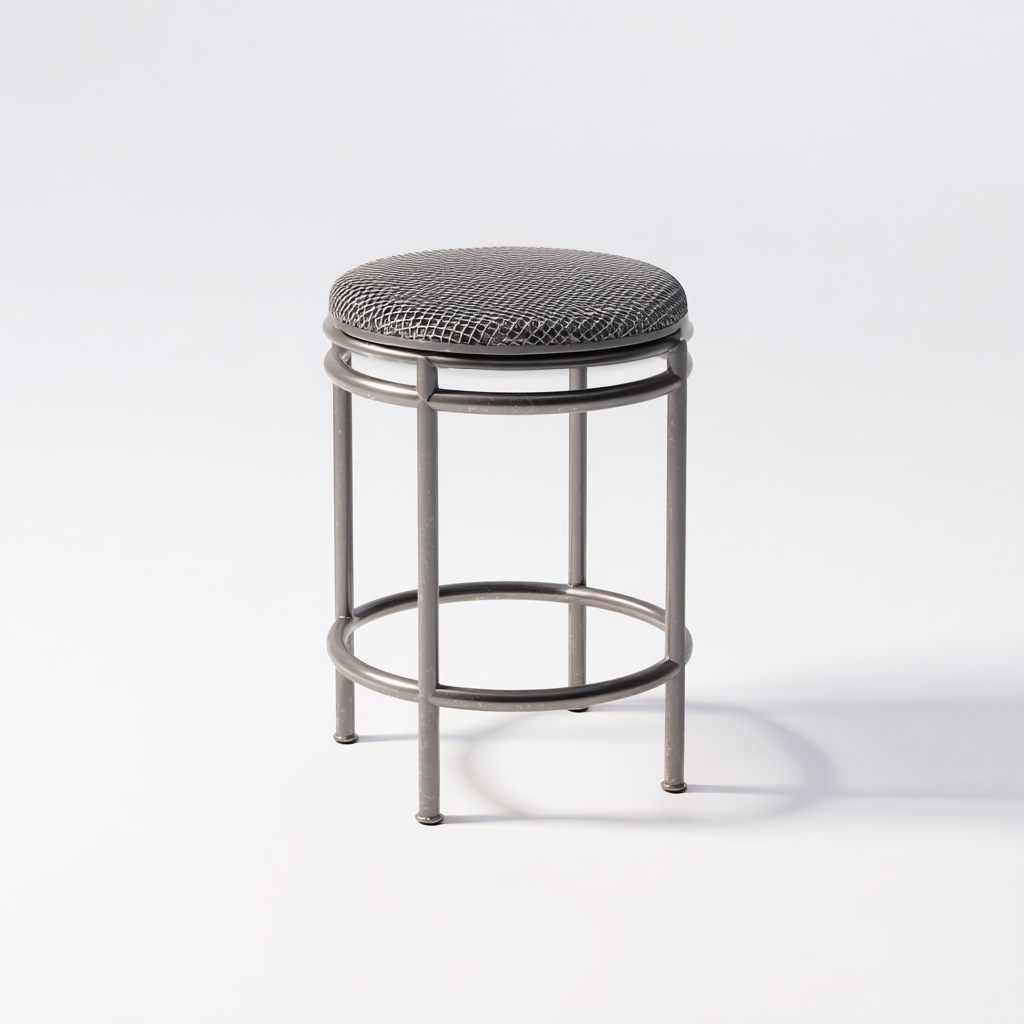 Tabouret en métal 35x35x45 cm - gris - style industriel pour salon-Homelyio