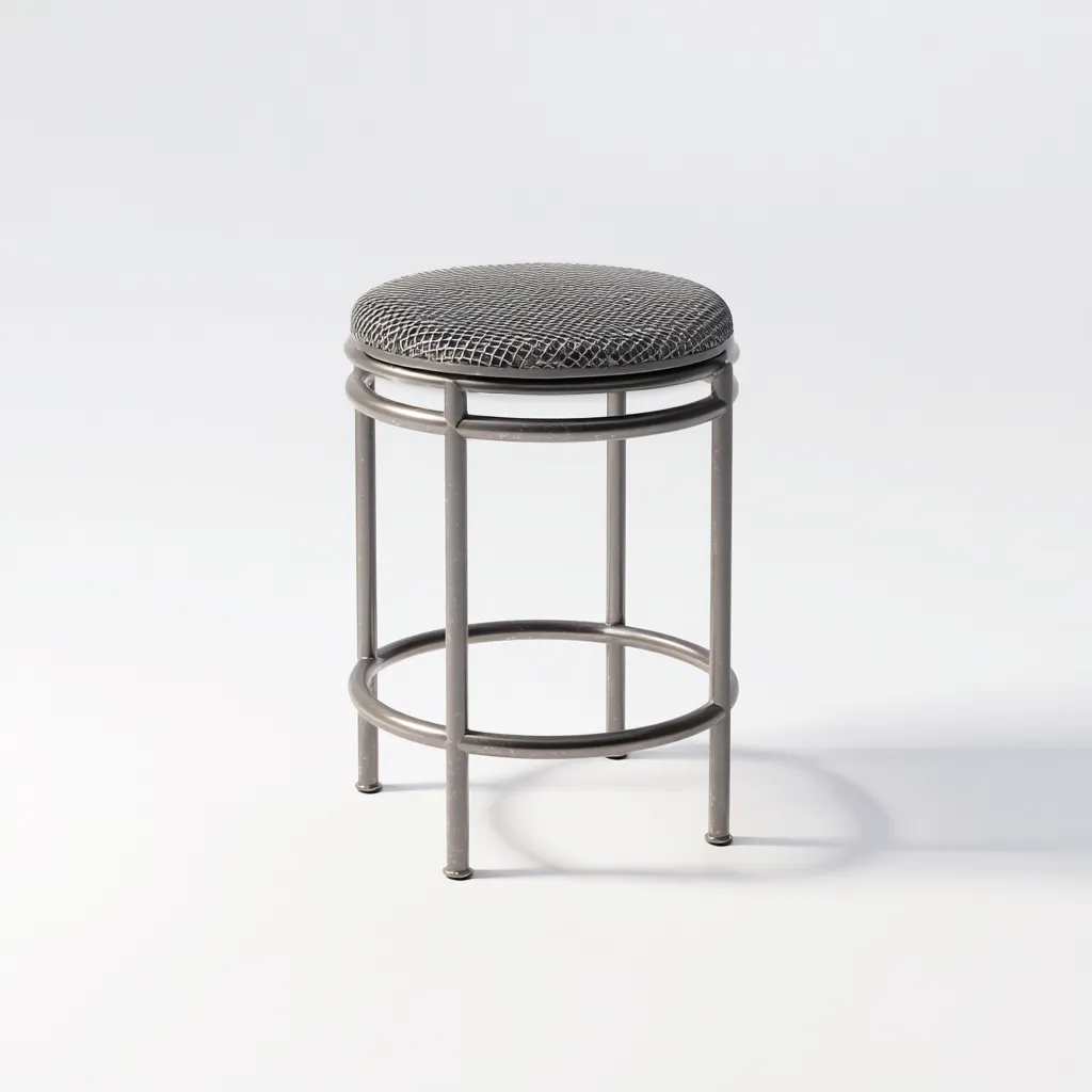 Tabouret en métal 35x35x45 cm - gris - style industriel pour salon-Homelyio