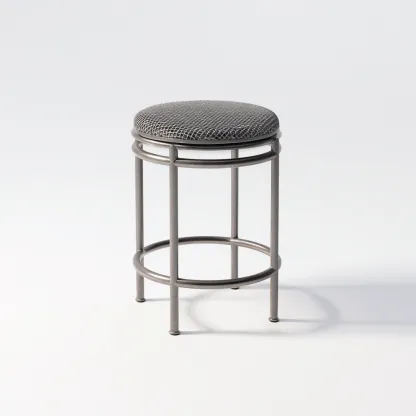 Tabouret en métal 35x35x45 cm - gris - style industriel pour salon-Homelyio