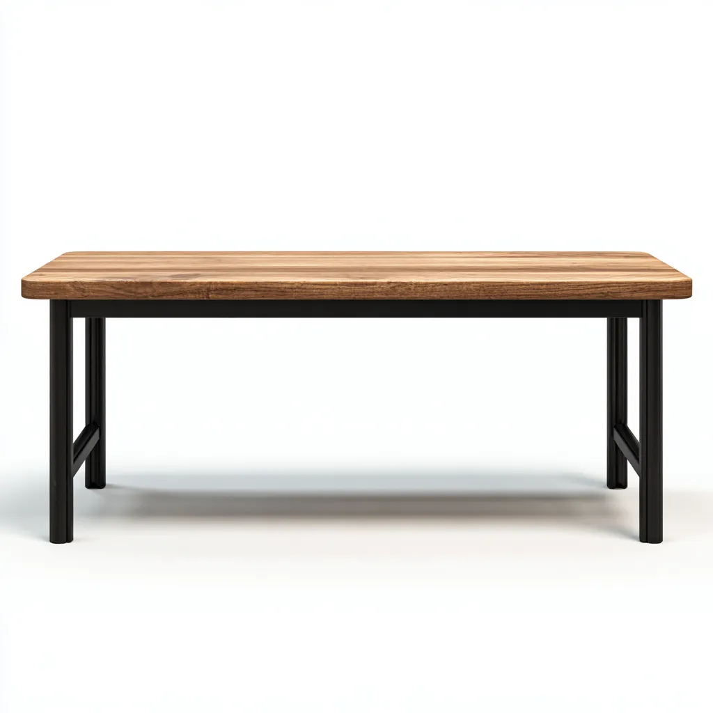 Banc de jardin en bois et métal 165x38x45 cm - chêne moyen/noir - style industriel-Homelyio