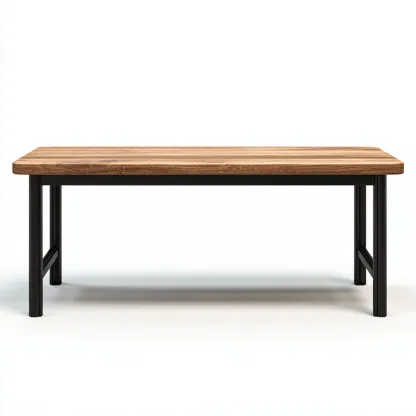 Banc de jardin en bois et métal 165x38x45 cm - chêne moyen/noir - style industriel-Homelyio