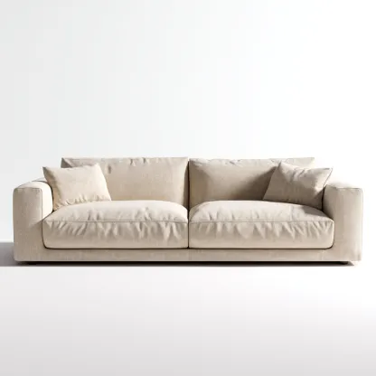 Canapé 3 places en tissu 215x95x84 cm - beige clair - style moderne pour salon-Homelyio